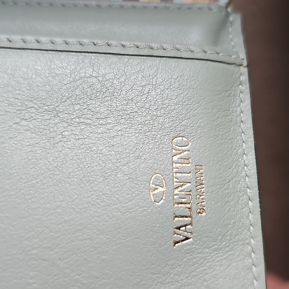 Valentino Garavani Cream, Yellow, Green and Brown Studded Wallet - Picture 9 of 9